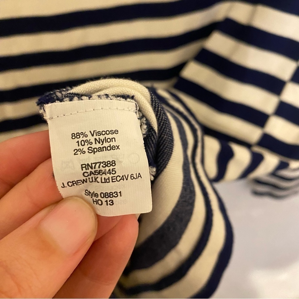 Madewell Navy Blue Nautical Stripes Stripeturn Ponte Top Blouse S - Picture 5 of 6